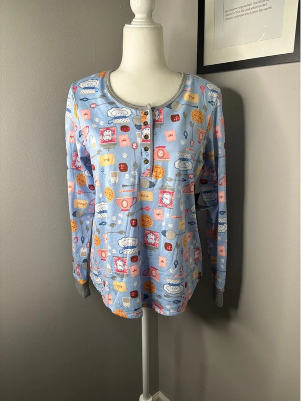 Cuddl duds pajama top size M